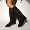 Luxusní třpytivé Dámské Špičaté Vysoké boty ke kolenům Výstřelek Boty na podpatku Žena Zima 2025 Trend Nový Goth Chelsea Párty Botas Mujer
