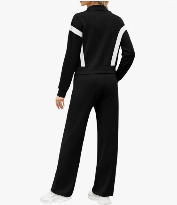2025 Women's Casual Sportswear Set: Cardigan Top & Wide-Leg Pants