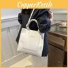 Contemporary Capacity Large 2024 Simple Solid Color Pu Tote Bag For Work Travel And Daily Style