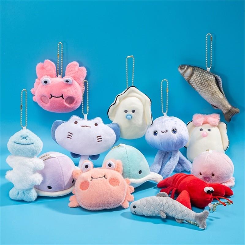 Oysters Octopus Crayfish Marine Creatures Stuffed Toy Keychain Backpack Decor