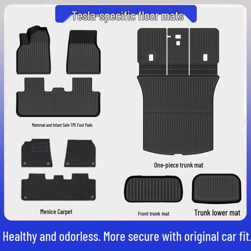 Tesla Model 3/Y TPE Trunk and Backrest Mat Set (Non-Full Coverage)