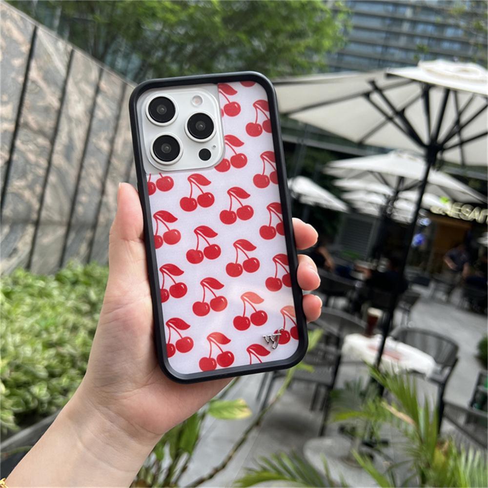 Wildflower 3D Girl Cherry Sweetheart for iPhone 16 15 14 13 12 17 Pro Max 16 Plus 15 WF Nara Smith x Happy Part Cartoon Cover