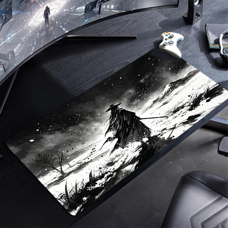 Large Mouse Pad Ink Wash Swordsman Gamer Keyboard Mousepad Pc Computer Desk Mat Gaming Pad Mouse Mats For Cs Go Lol