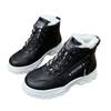 Warm thick-soled Martin boots Amazon foreign trade new high-top leather lace-up cotton shoes women's winter velvet Korean version 2025