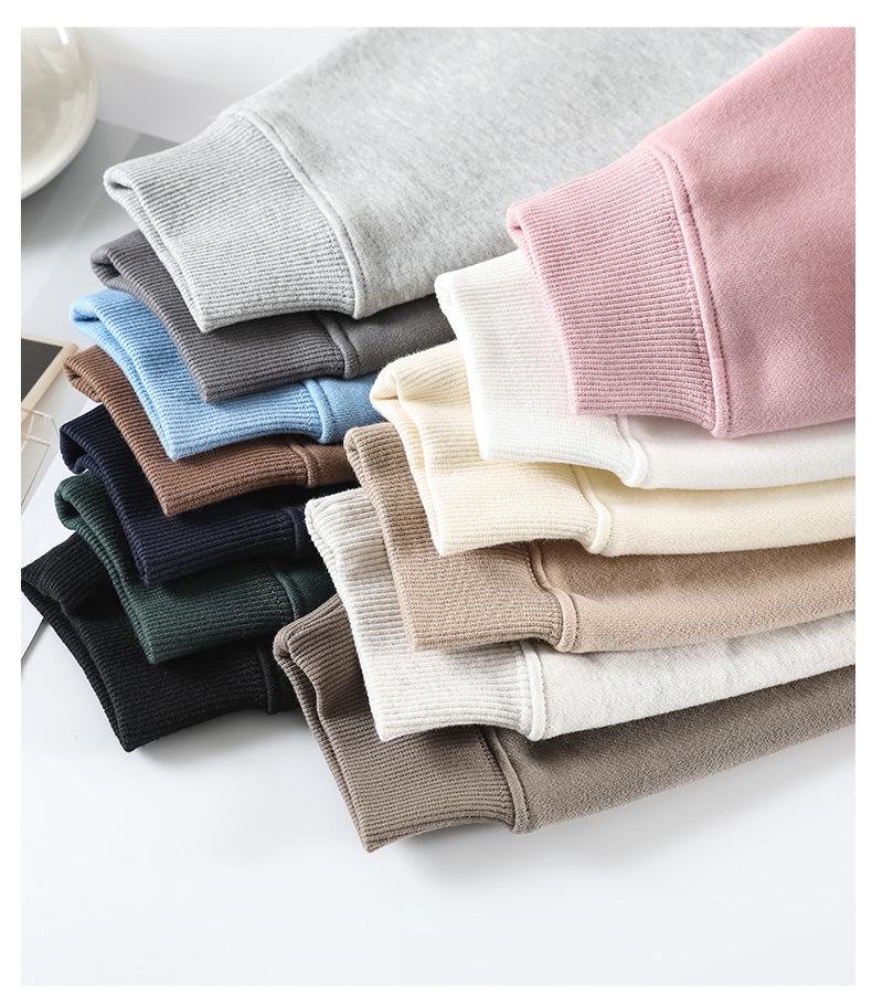 2025 Übergroßes Kapuzensweatshirt für Damen - Koreanischer Stil Einfarbiges Fleecejacke mit langen Ärmeln
