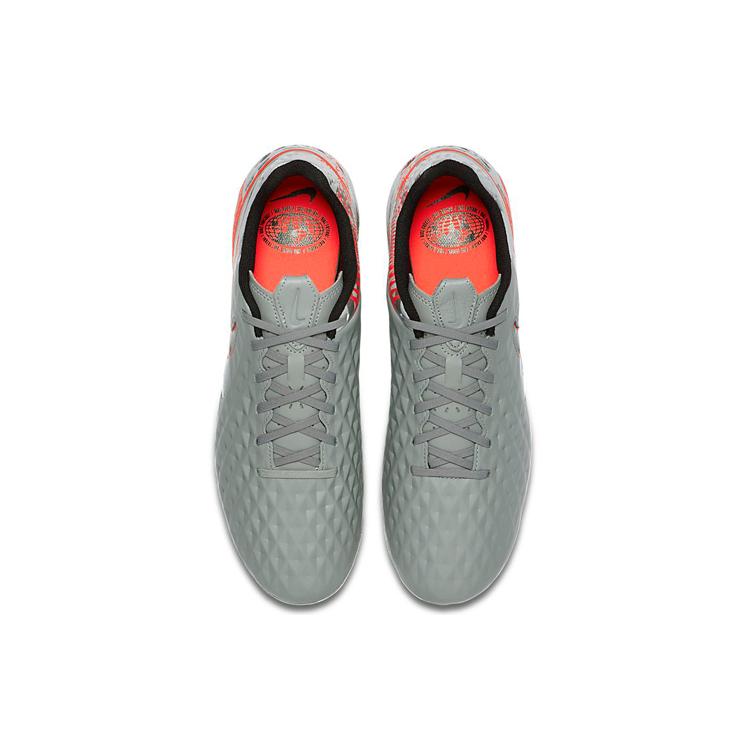 Nike Tiempo Legend 8 Academy MG 'Metallic Grey Crimson' (Unisex) Metallic Bomber Grey / Particle Grey / Laser Crimson / Black Soccer Shoes