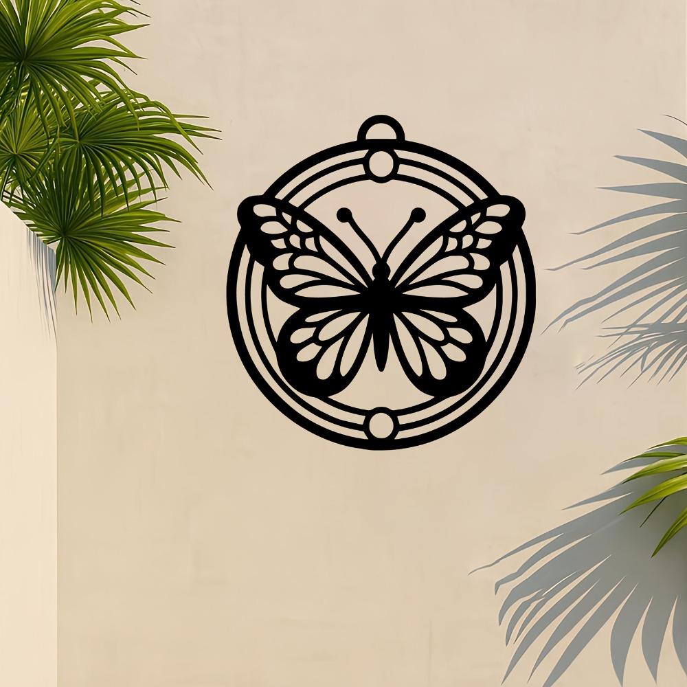 Elegant Iron Butterfly Wall Decor Metal Sculpture Weatherproof Outdoor Garden Fence Art Unique Gift for Home Living Room Balcony Decoration