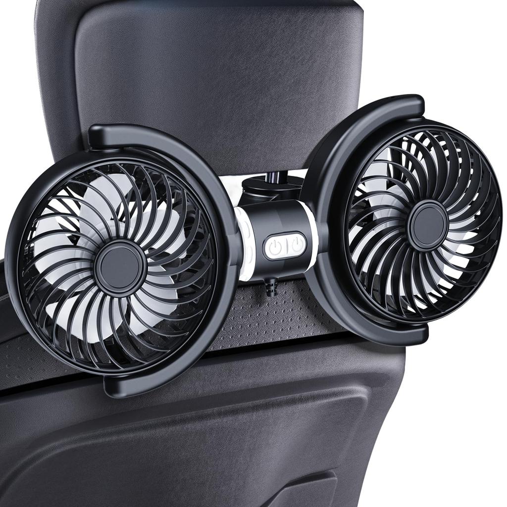 OFFEREE Car Car Seat Airflow Angle Independent Strong Car Perfect for Sleeping in the Heatstroke Headrest Easy Long USB Powered Fan, USB-Powered,