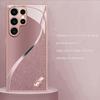 Fashion pink metallic paint glass phone case suitable for Samsung Galaxy S26 S25 S24 S23 S22 S21 S20 FE/Ultra/Plus anti drop