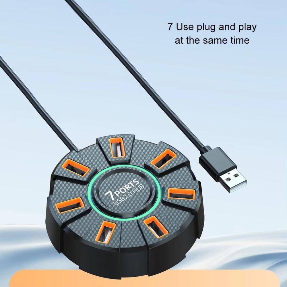 USB Splitter USB 2.0 Hub RGB Backlight Multi Splitter Adapter  Mouse Keyobard Printer