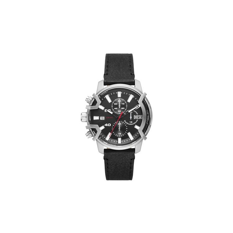 Diesel Watch Quartz Movement Leather Strap 42Mm Black Dial Chronograph Calendar Men watches DZ4603 Regular Watch Box,Black Dial
