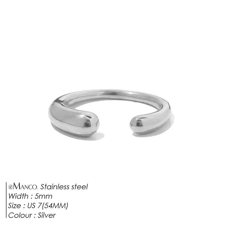 Emanco European and American Ins-Style Internet Celebrity New Stainless Steel Ring, Fashionable Niche Design, Versatile Open Ring, Direct Sales