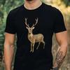 Mens Deer Motif Cotton T-Shirt Size XS To 5XL-