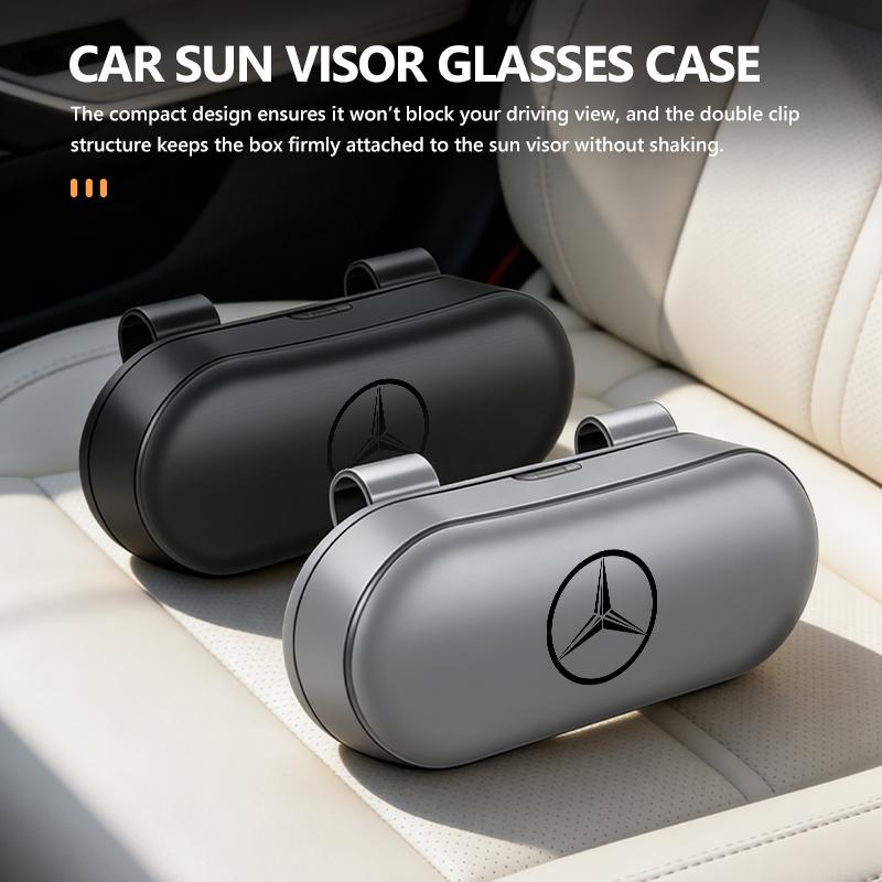 AABIB1 Car Visor Sunglasses Glasses Case Glasses Holder Clip Box For Benz Exclusive AMG W124 W203 W204 SPRINTER V CLASS VIANO