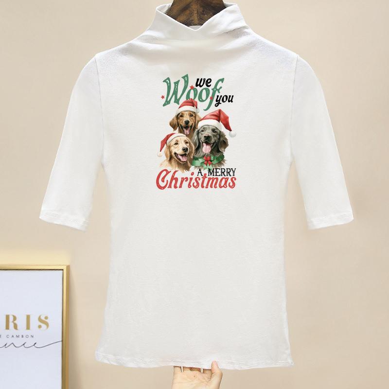 Iron On Patch Merry Christmas From Animals A-Level Washable Diy Vinyl Hoodies Tops Thermal Press Thermal Sticker On Clothes