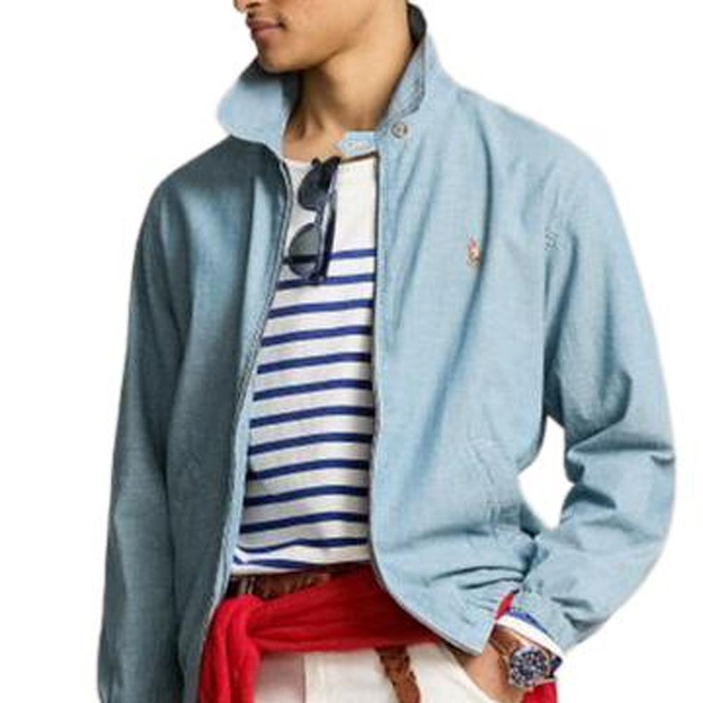 Polo Ralph Lauren SS24 Logo Embroidered Zipper Long Sleeve Jacket Men Jacket Indigo MNPOOTW16021333-450