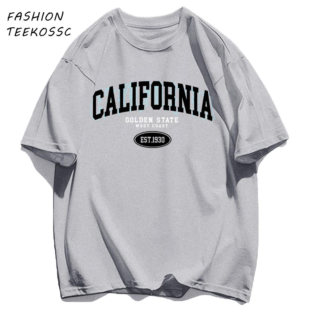 Golocn State California Est Men TShirts Casual Cotton TShirt ONeck AllMatch Clothing Unisex Loose Summer Basics Sportswear