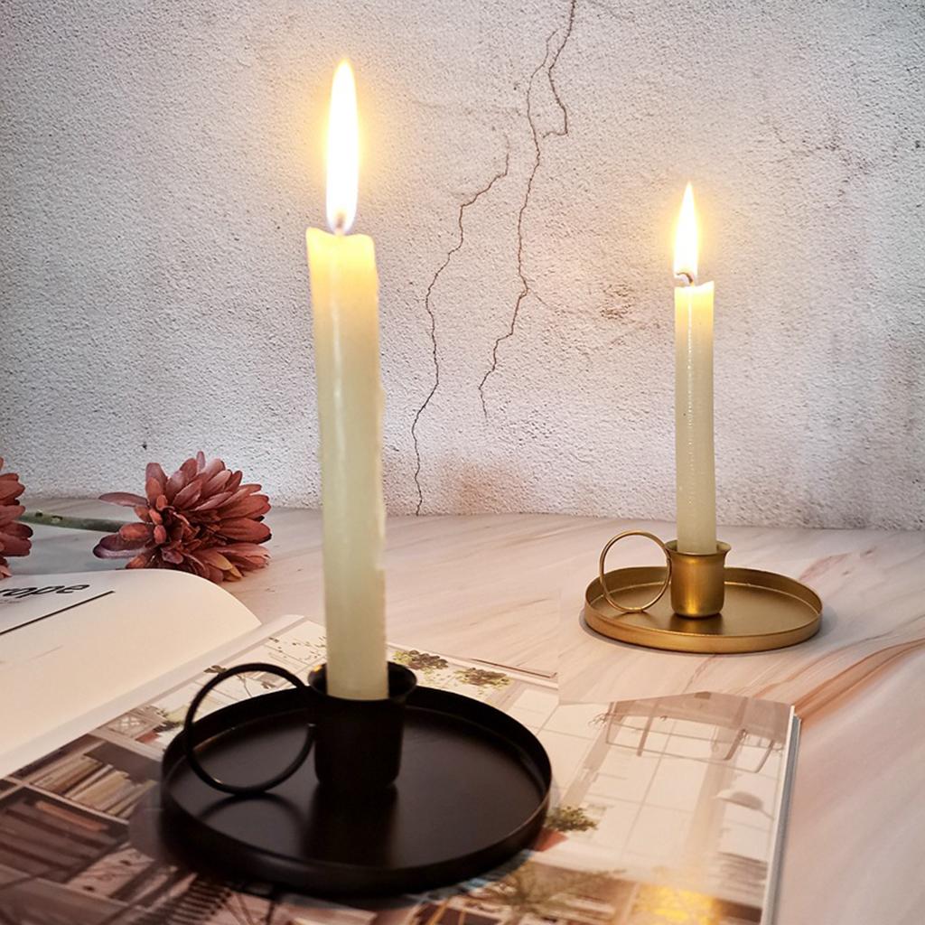 Matte Black Iron Taper Candle Holder for Taper Candles Single Head Candlestick for Wedding Dinning Party Table Candelabra