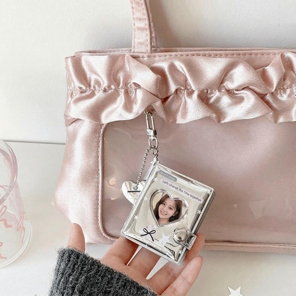 Clear Pocket Mini Photo Album Mini Size Album Keychain High Appearance Book Bag Pendant Daily Use