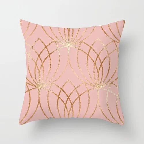 Pink Marble Geometric Series Pillowcase Home Fabric Craft Sofa Back Cushion Cushion Cover Living Room Pillow