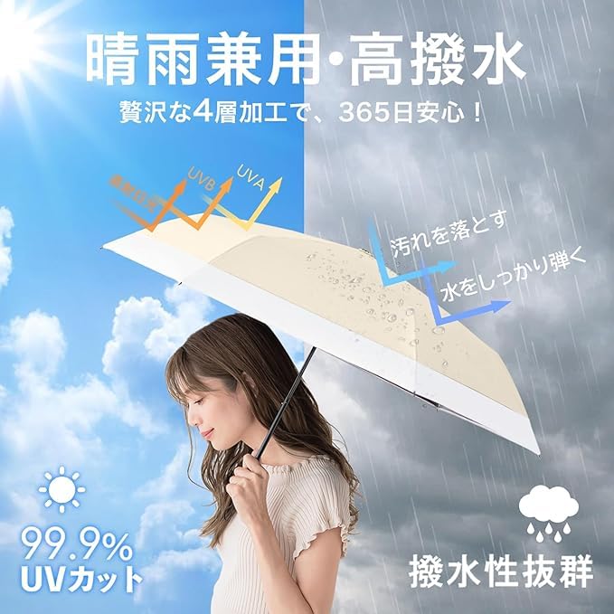 Sisibella Sonnenschirm UV-Schutz 100 Beschattung Faltbarer Regenschirm Leichtgewicht Für Sonnige oder Regentage Faltbarer Regenschirm Hitzeschutz Faltbarer Sonnenschirm