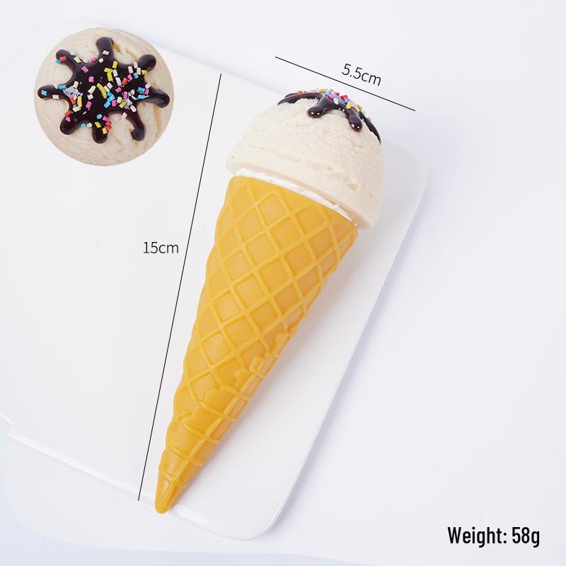 Handcrafted Realistic Ice Cream Ball Display Prop - Macaron Color Cone Toy