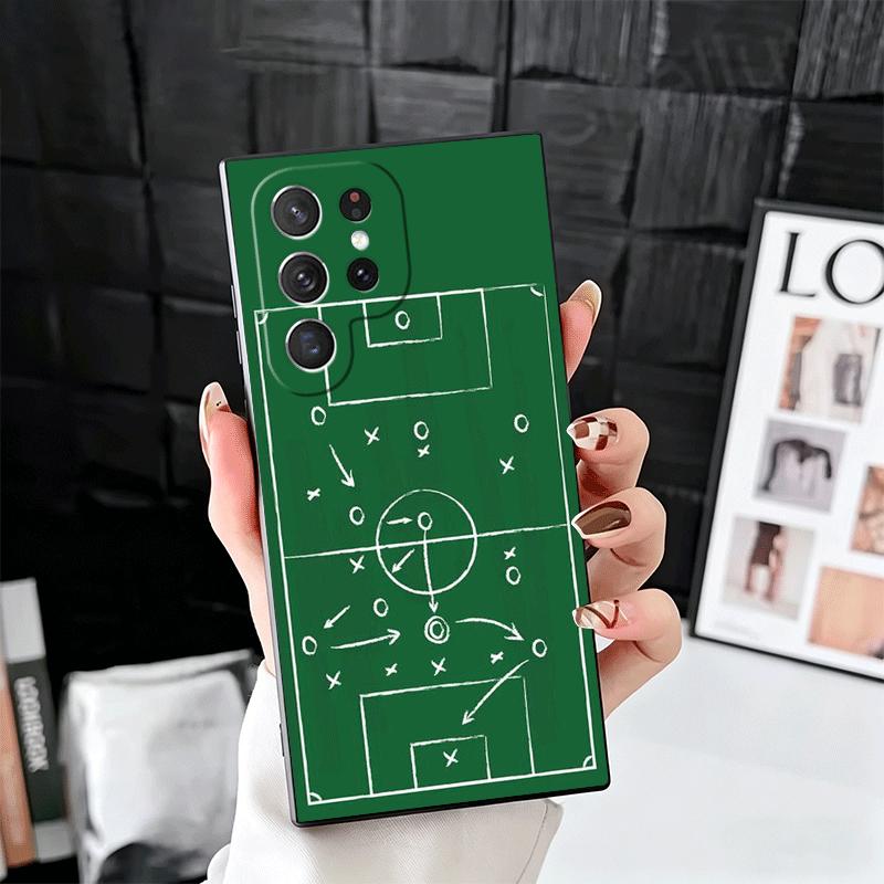 

Football Soccer Tactics Time Soft Phone Case for Samsung Galaxy S26 S25 Edge S24 Ultra S23 Plus S22 S21 FE S20 Black Cover Back Samsung S25