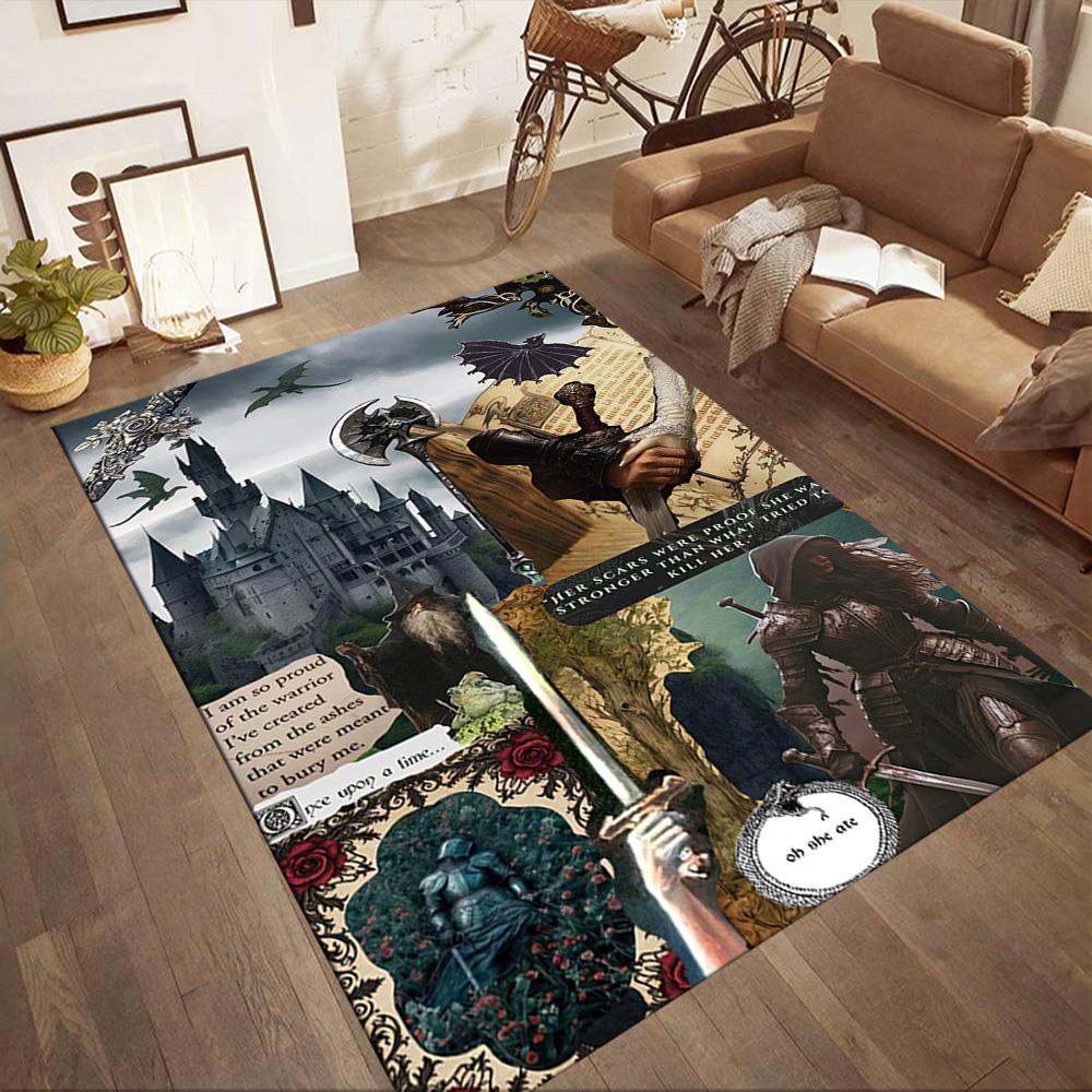 Gothic Style Area Rug Suitable for Decorate Room Balcony Foyer Entryway Anti-slip Rug Decorate Offices Gift for Festivals