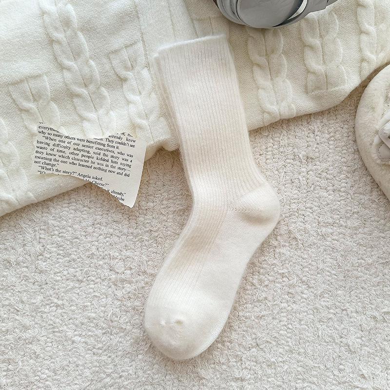 Zhuji Women's Soft Wool Fleece-Lined Socks - Thick, Warm Sleep Socks for Autumn and Winter