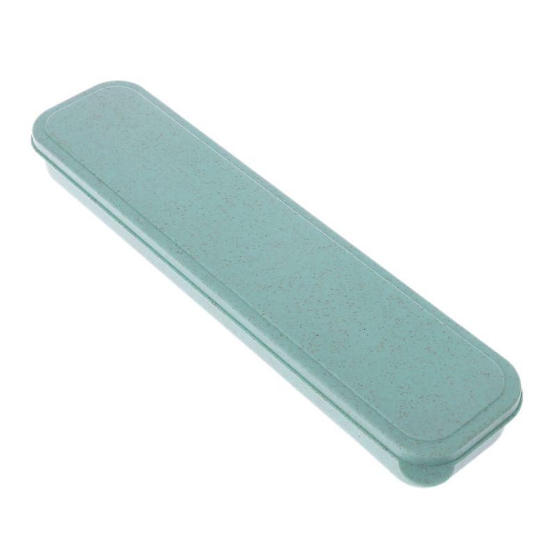 Portable Eco-Friendly Wheat Straw Cutlery Camping Picnic Box Dishware Kitchen Utensils Case