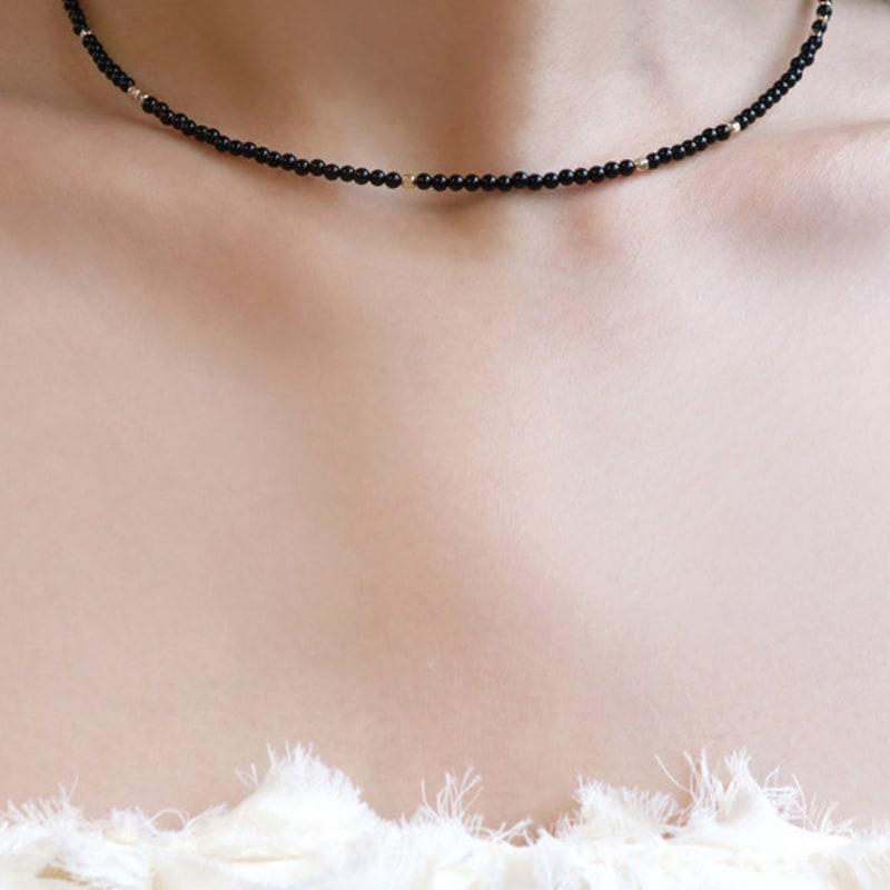 Less Is More Onyx Beads Necklace