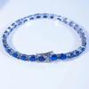 Kiváló minőségű finom ékszer elegáns 925 ezüst köbös cirkónia karkötő Royalblue cirkon karkötők