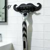 Practical Wall Mounted Razor Rack 3D Printed Beard Shaped Hook Self‑Adhesive Creative Bathroom Strong Sticky Hook for Entryway Hanger Key