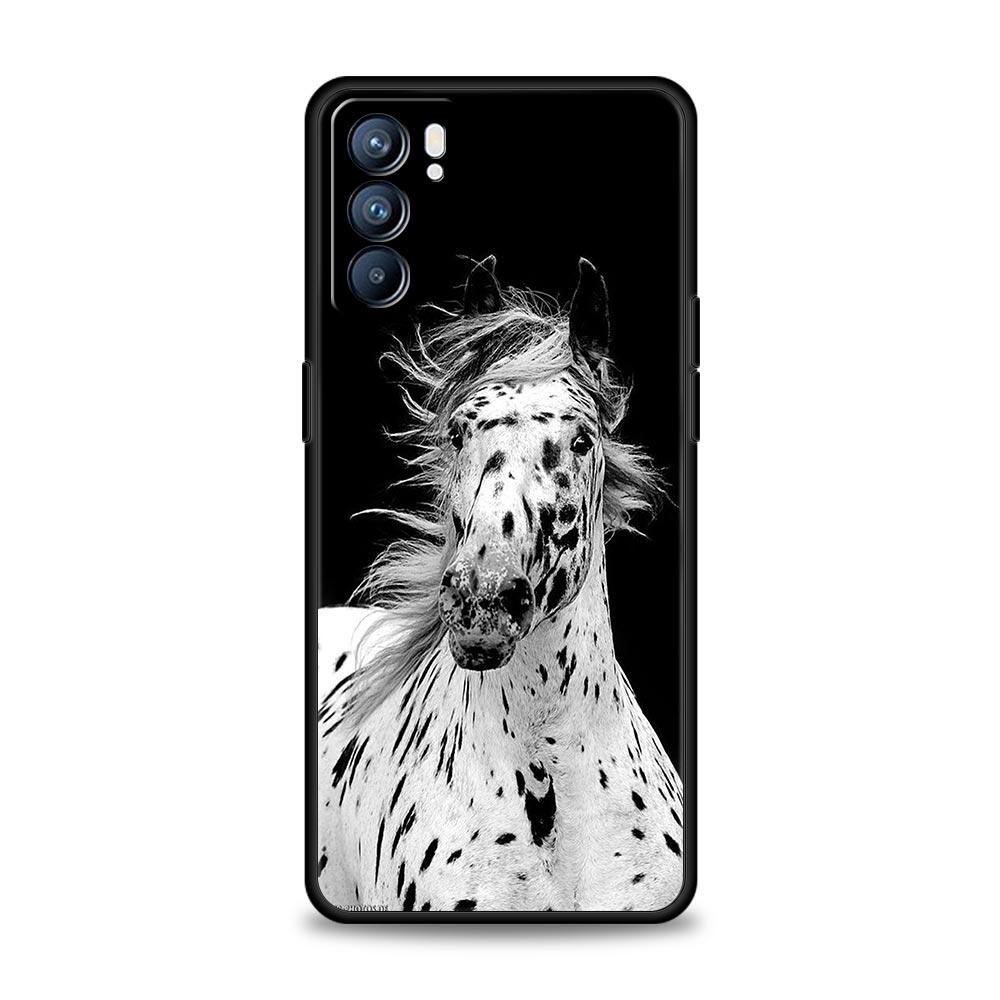 Animal Horse Phone Case For Oppo A17 A31 A54 A57 A78 A79 A98 Find X5 X6 Reno 6 7 8 10 11 12 13 F Pro 5G Soft TPU Cover Funda Bag