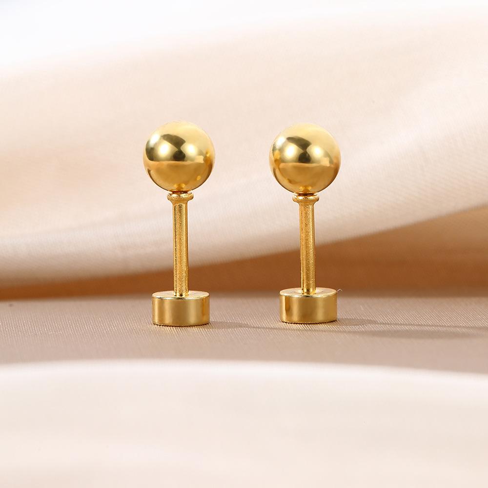 Small And Exquisite Diamond-Encrusted Mini Thin Rod Screw Screw Stud Earrings, Simple Style, Personality, Niche And High-End Earbone Nails