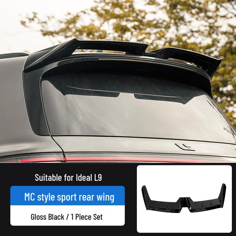 Upgrade Li Auto L6/L7/L8/L9 with Black Warrior MC sports rear and top wing kit, no drilling needed.