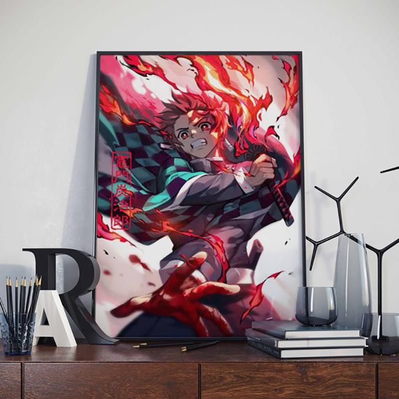 5D DIY Diamond Painting Cross Stitch Demon Slayer: Kimetsu No Yaiba Diamond Embroidery Mosaic Wall Art Home Decoration