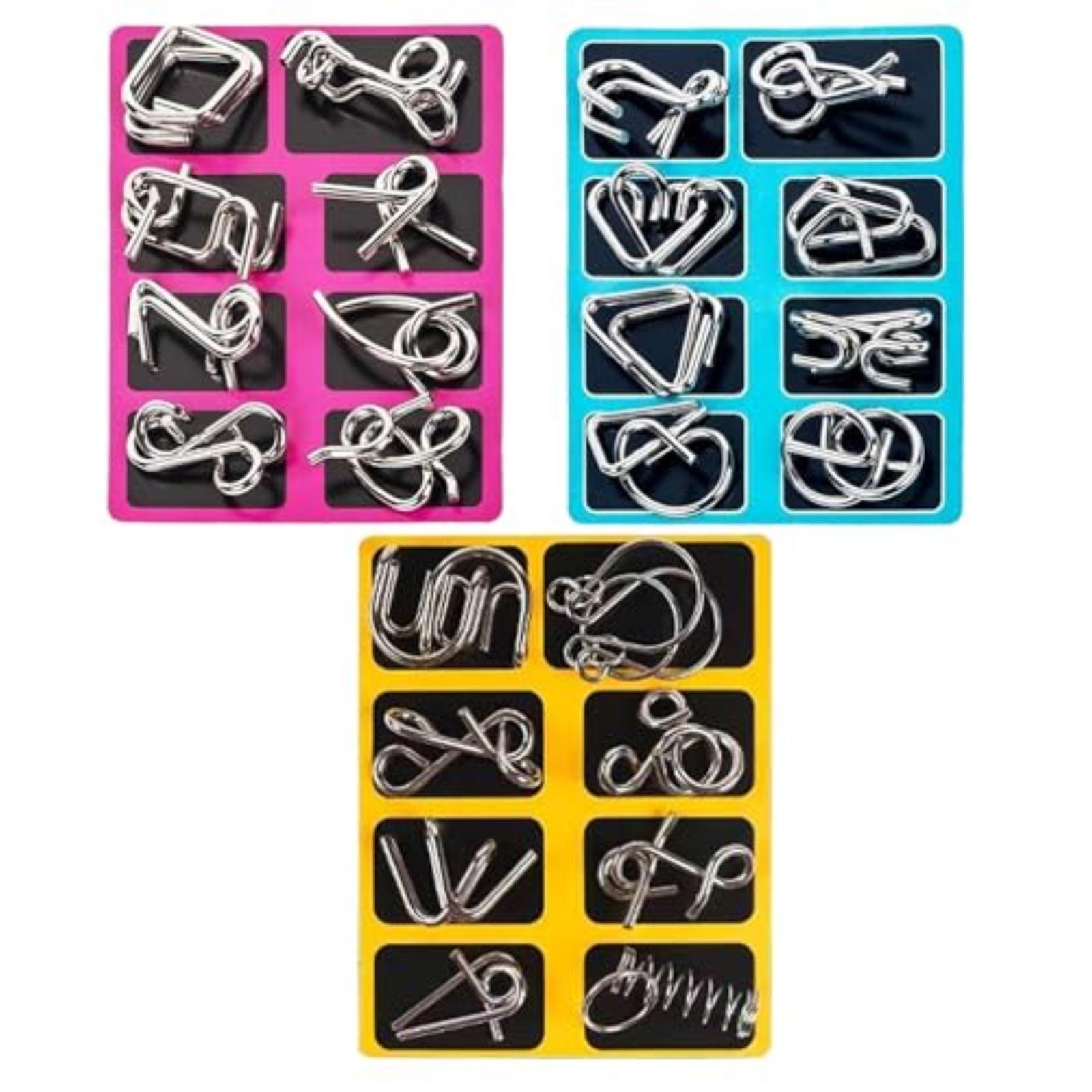 

Metal Wire Puzzle Toy Brain Teaser Game Mind IQ Test Ring Kids Gift One Size