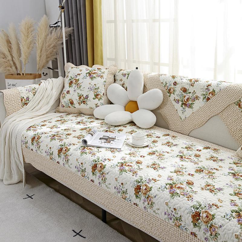 Pure Cotton Sofa Cushion, Anti-slip Cushion for All Seasons, Simple Winter Leather Sofa Cover, Cover Cloth