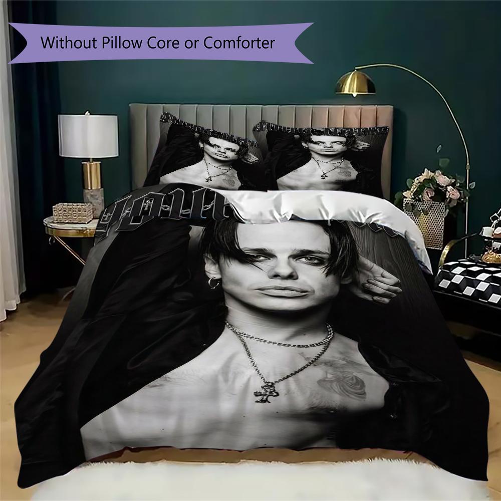 Custom Name Yungblud Pattern Bedding,Quilt Set Quilt Cover Pillowcase Home Birthday Gift(1 * Duvet Cover + 2 * Pillowcase, Without Core)_lx