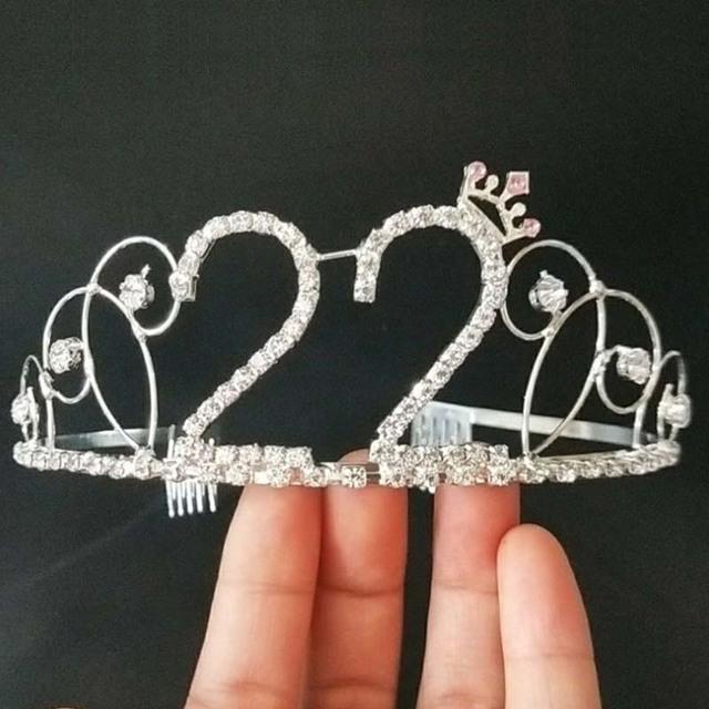 Women 16 -100year Birthday Party Princess Crystal Rhinestone Hair Tiara Stu Wedding Bridal Crown Headband Hair Accessories