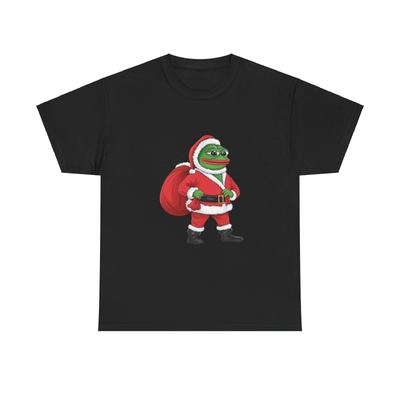 PEPE THE FROG SANTA Christmas T-shirt Pepe The Frog Meme Chill Dog Meme Y2k Harajuku Style Fashion Casual Tops New Arrival