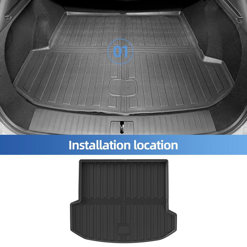 Smabee Left Drive for Chery EXEED RX 2023-2026 Fuel Version Without Subwoofe Car Floor Mats Cargo Liner Trunk Pad TPE BLACK