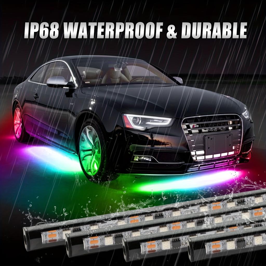 KIEND Car Flexible Underglow Strip Light LED Underbody Remote APP Control RGB Neon Lights Atmosphere Lamp for Auto Decoration