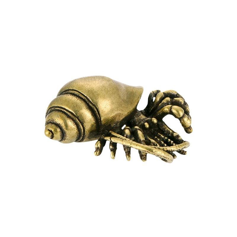 Vintage Brass Hermit Crab Figurines Sea Animal Statues Desktop Ornaments Office Decorations Handmade Crafts Accessories