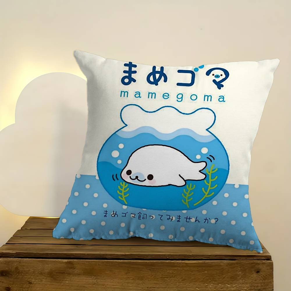 Kawaii Cartoon Mamegoma Anime Cushion Cover Inches Farmhouse Decor Home Throw Pillow Covers For Couch Decorations