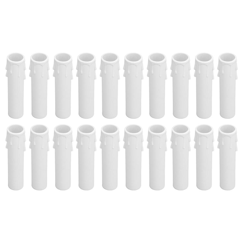 20pcs 4 Inch Candle Covers Sleeves Simulation Wax Drop E12 Candle Light Socket Covers for Chandelier