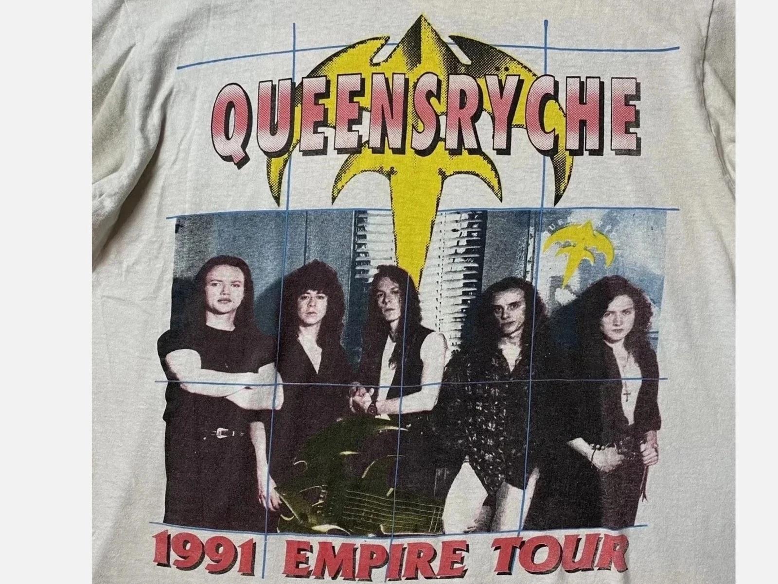 Queensryche Band 1991 Tour Cotton White T Shirt Men Women S-5XL 3XL