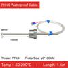 Stainless Steel Threaded Pt100 Temperature Sensor Probe Waterproof High‑Temp RTD (-50°C- 420°C) Industrial Armor Cable 3‑Wire