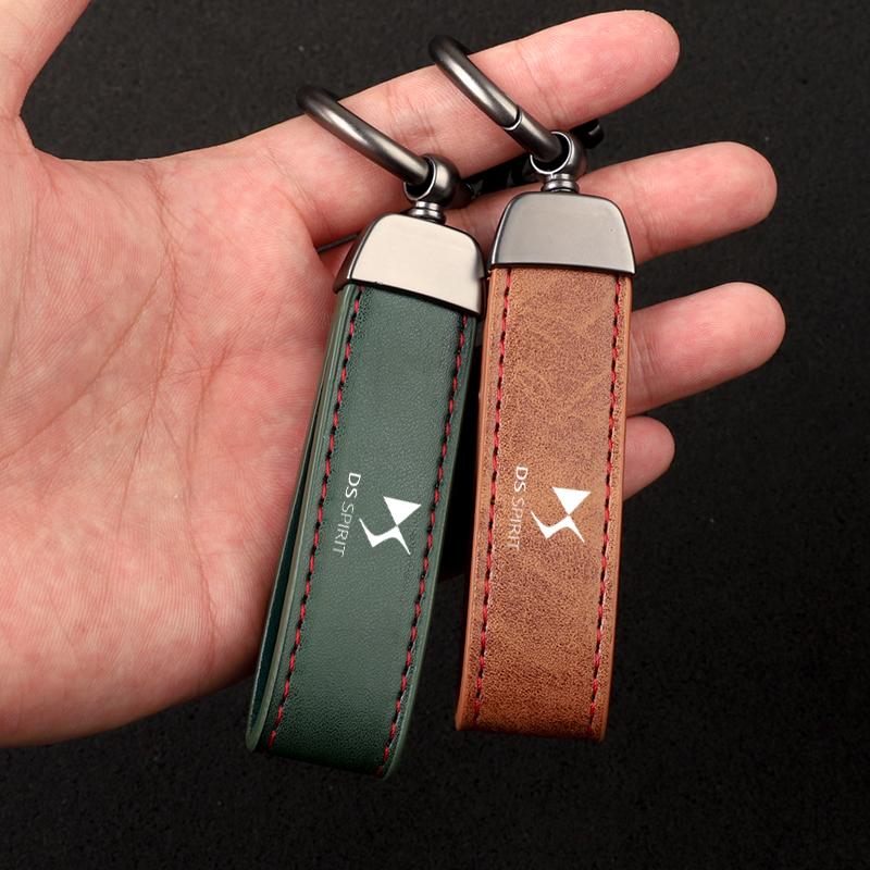 Luxusní kožený šňůrka Klíčenka Kroužek na klíče od auta Šperk pro DS DS3 DS4 DS4S DS5 5LS DS6 DS7 SPIRIT doplňky s logem